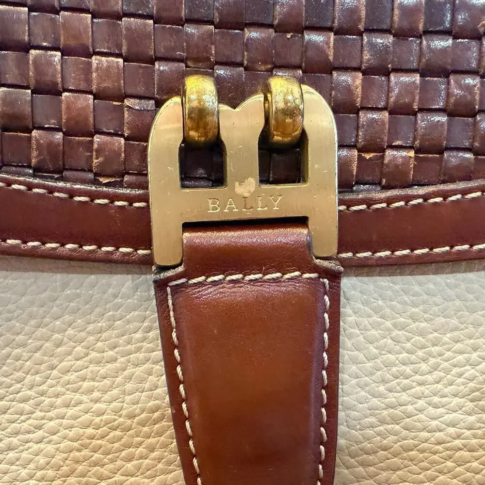Rare Vintage Bally Pavone Flap Leather Satchel
